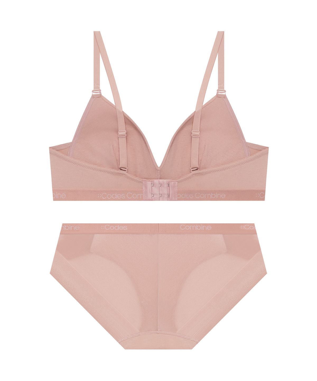 코데즈컴바인 이너웨어(CODES COMBINE INNERWEAR) 코지 모달 브라렛 팬티세트_로즈핑크