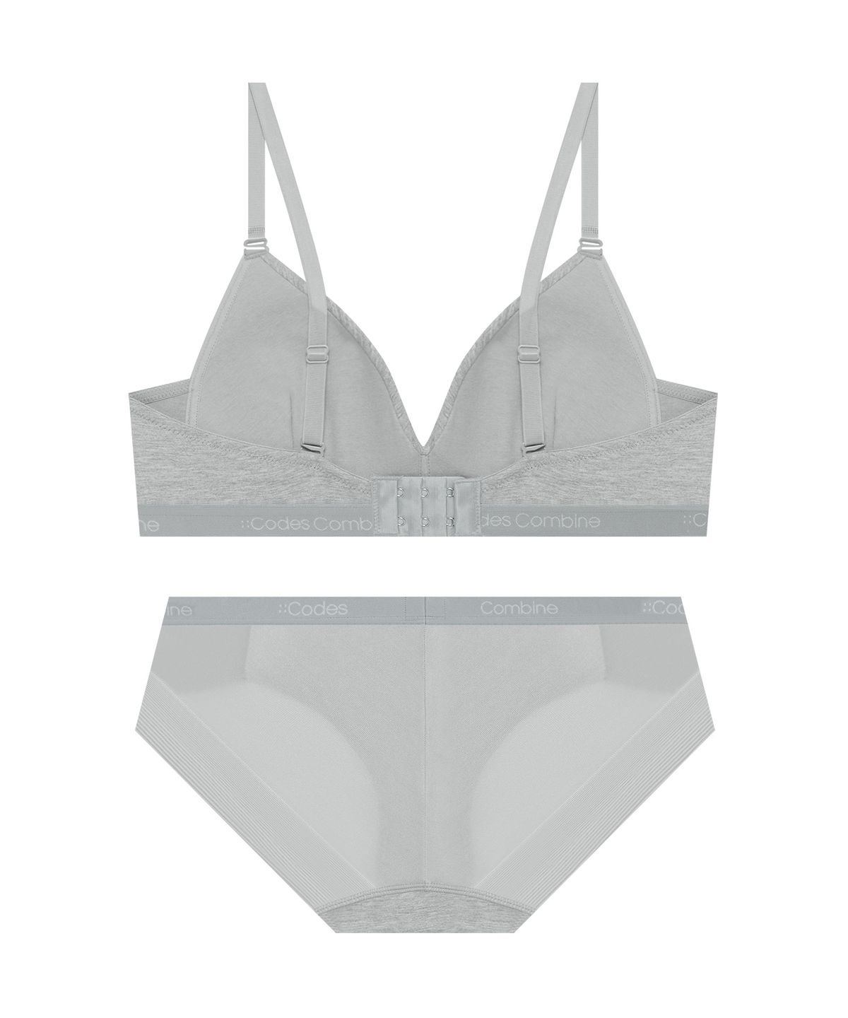 코데즈컴바인 이너웨어(CODES COMBINE INNERWEAR) 코지 모달 브라렛 팬티세트_멜란지그레이