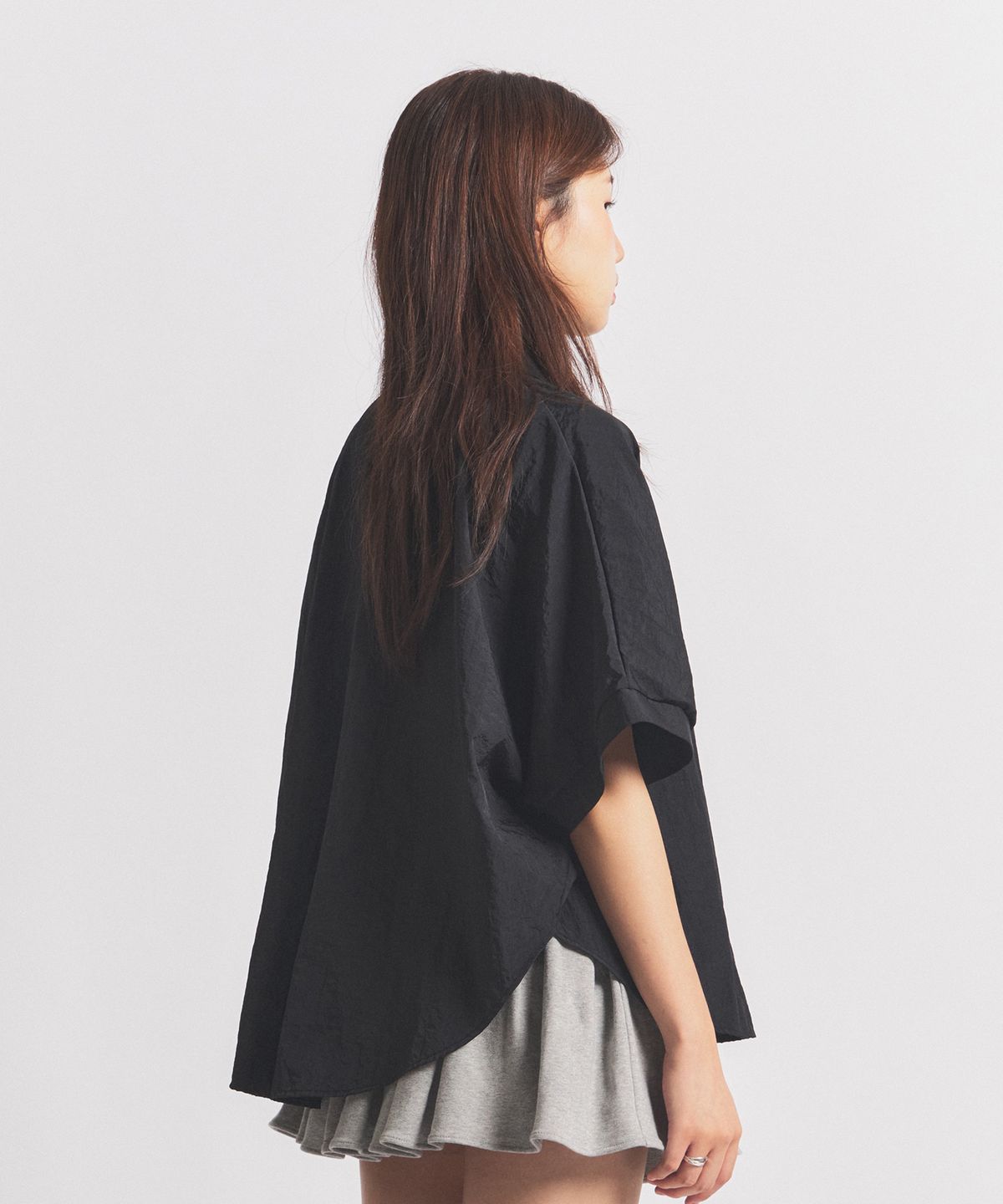 닐라이즈(NEALIZE) Nylon Oversized Shirt Black