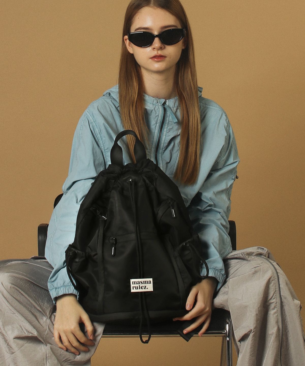 마스마룰즈(MASMARULEZ) Zipper string backpack _ Black