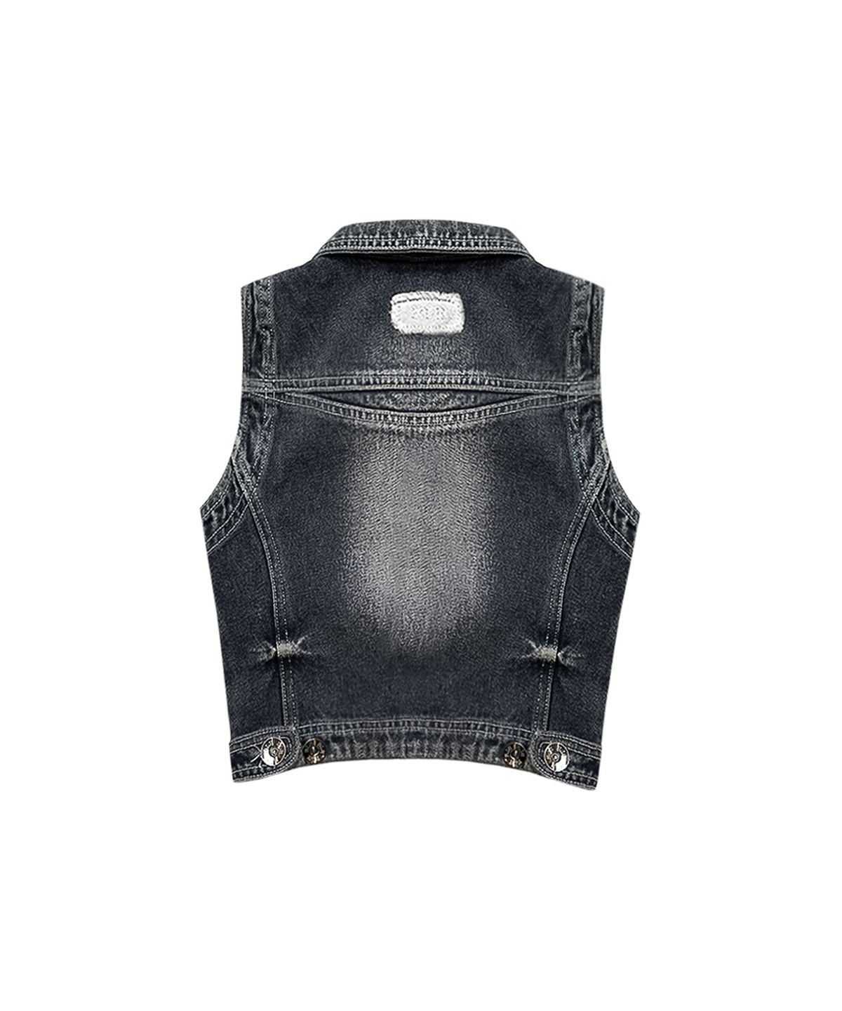 비엘알(BLR) Summer Washing Biker Denim Zip-up Vest Blue