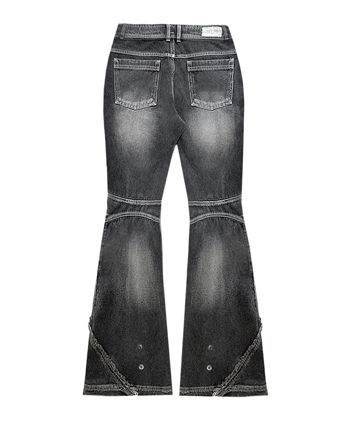 비엘알(BLR) Spiral Line Raw-cut Washing Denim Pants
