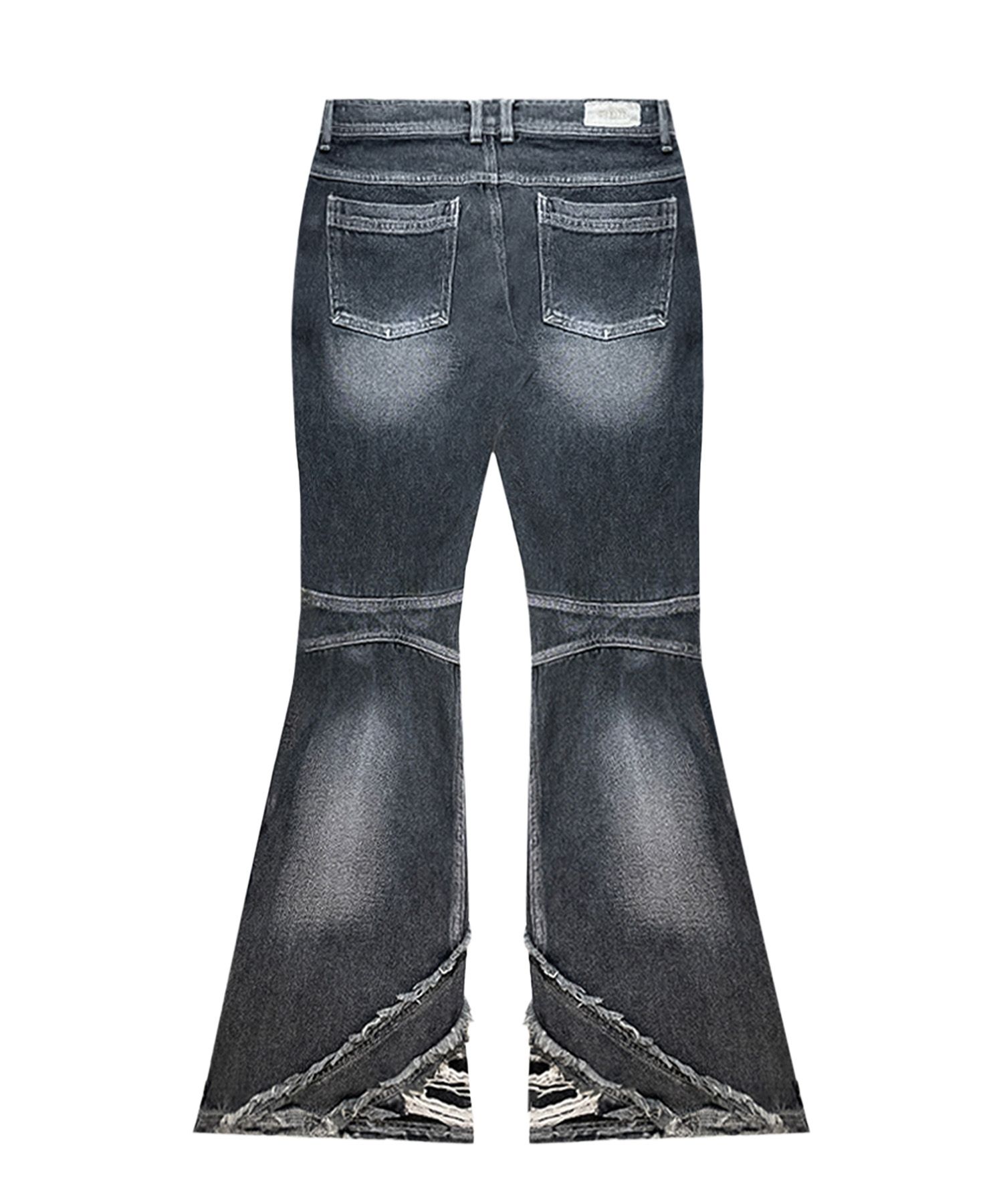 BLUER★W's DESTROYED CRUSH DOUBLE LINE WASHING DENIM PANTS MUSINSA | BLR Destroyed Crush Double Line Washing Denim Pants