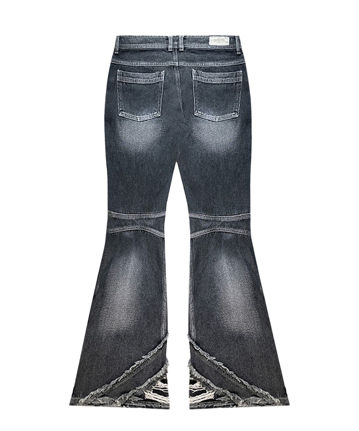 비엘알(BLR) Destroyed Crush Double Line Washing Denim Pants
