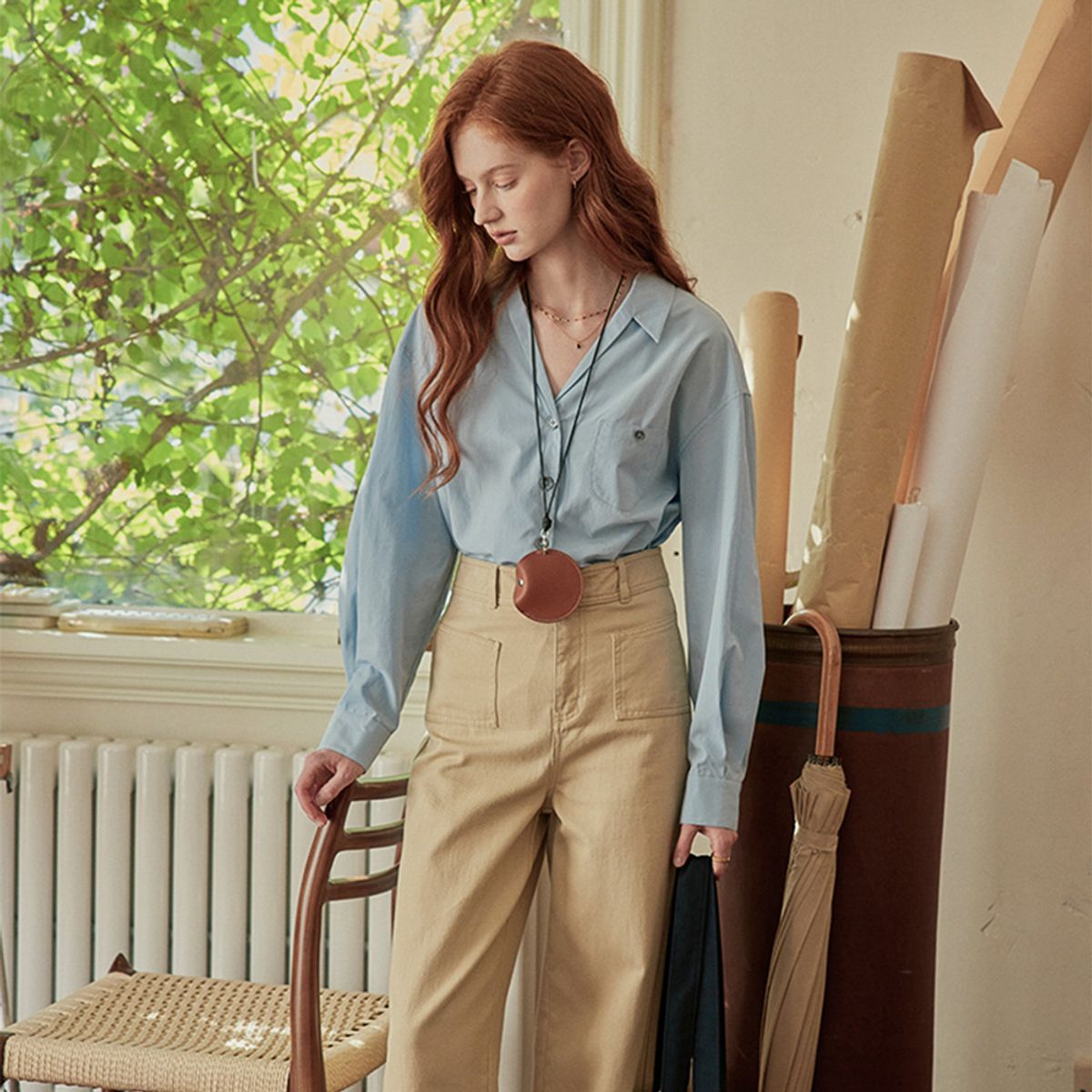 프라우드 마리(PROUD MARY) PM_V-neck collar pocket shirt