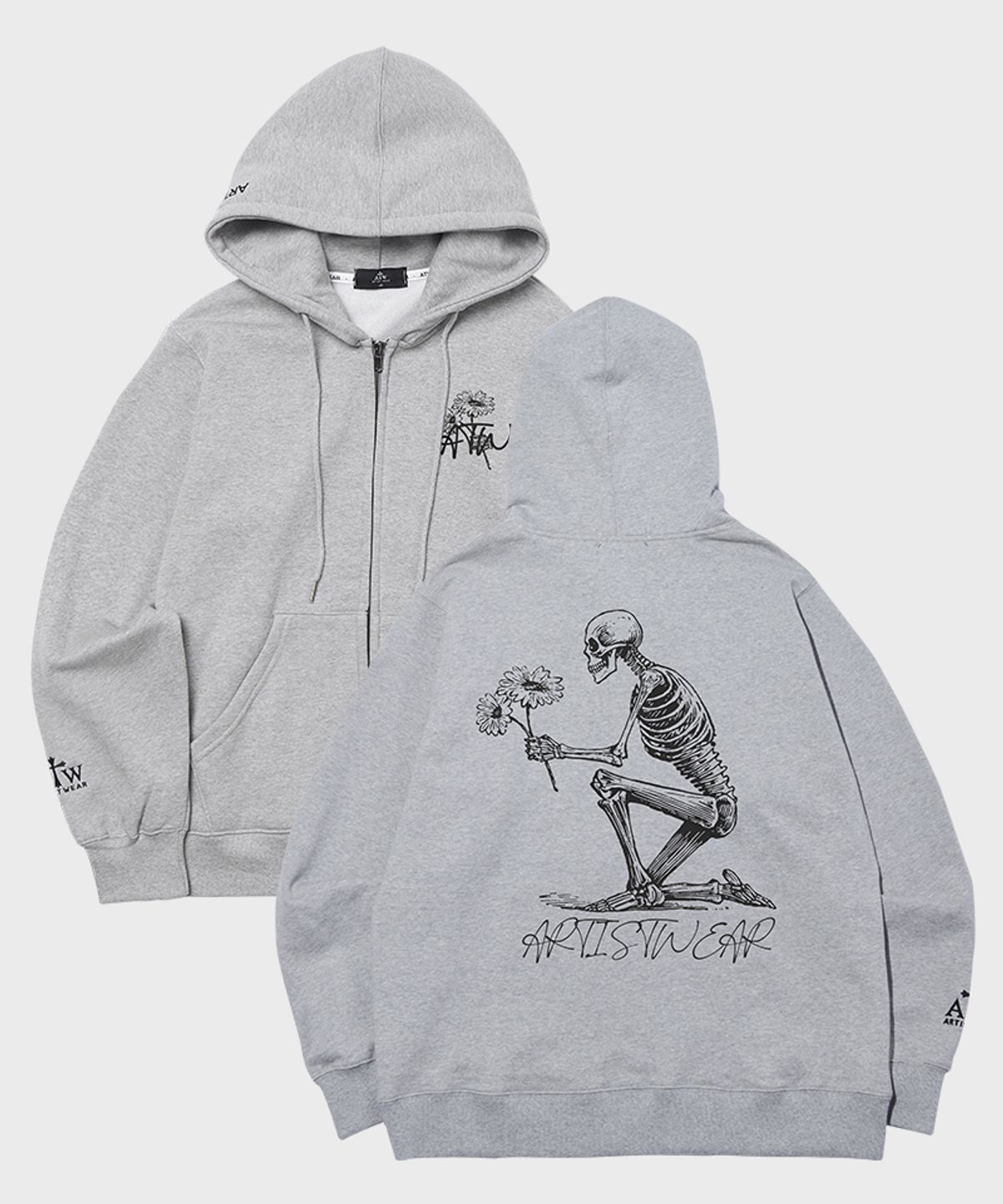 아티스트웨어(ARTISTWEAR) [ATW] 스컬플라워 후드집업
