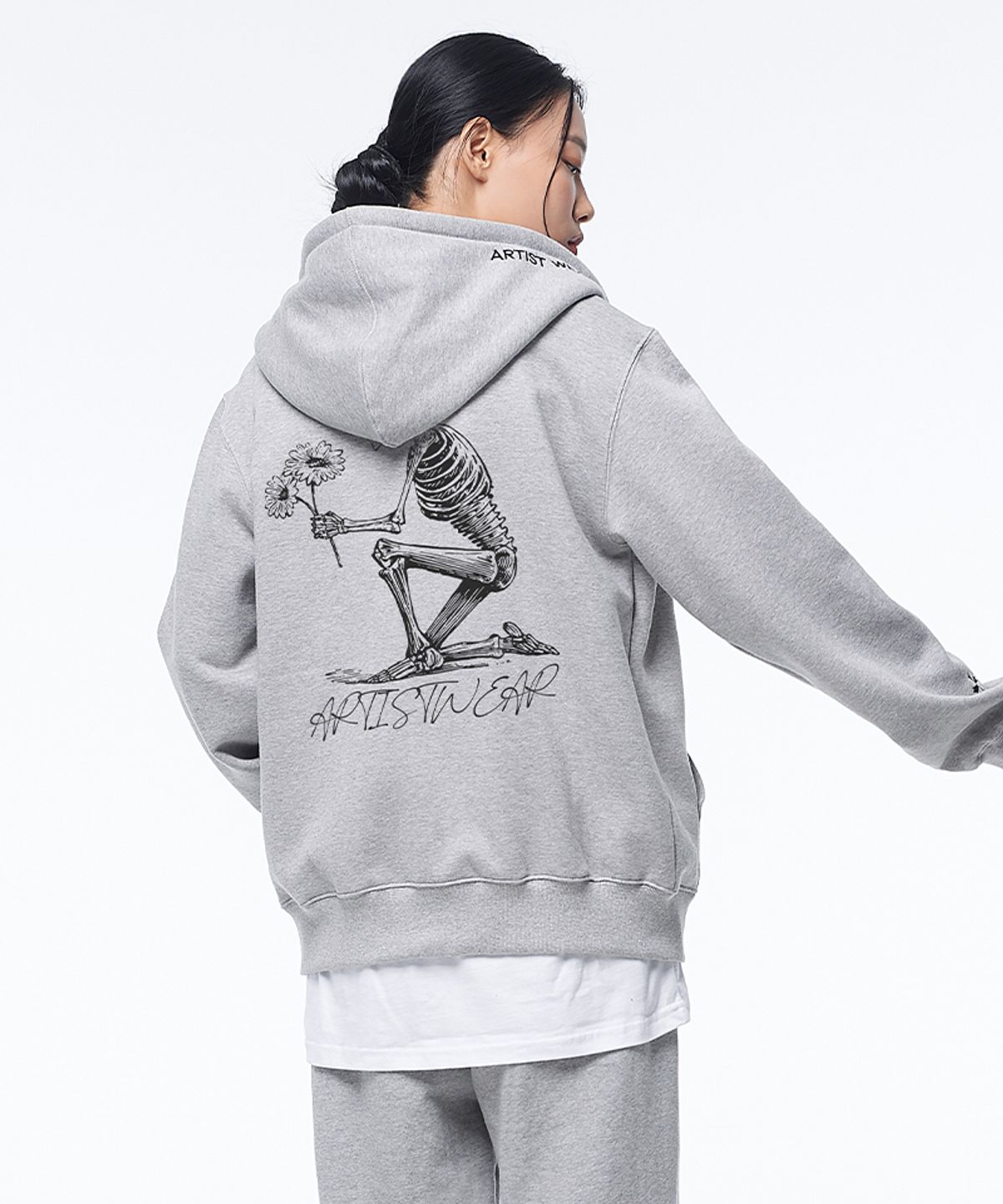 아티스트웨어(ARTISTWEAR) [ATW] 스컬플라워 후드집업