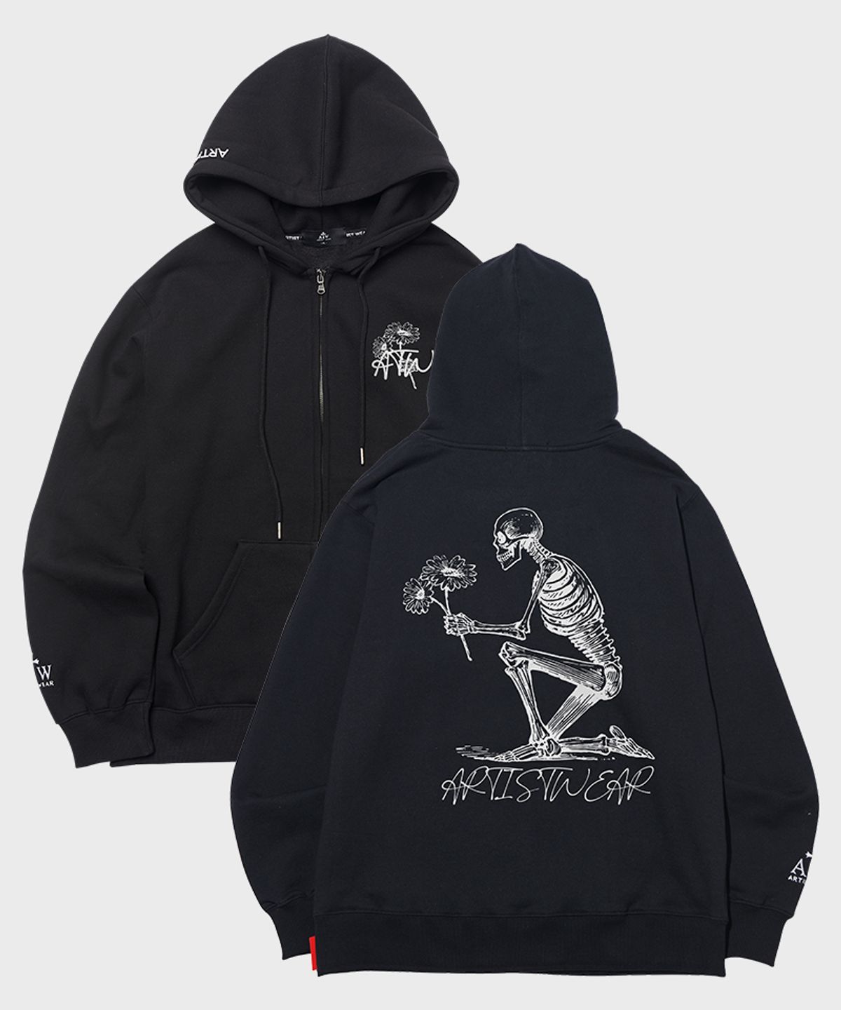 아티스트웨어(ARTISTWEAR) [ATW] 스컬플라워 후드집업