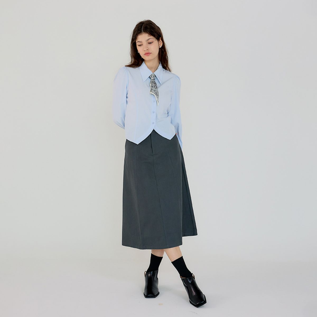 에이앤레이(AEIREI) AR_Silk scarf commuter shirt_2color