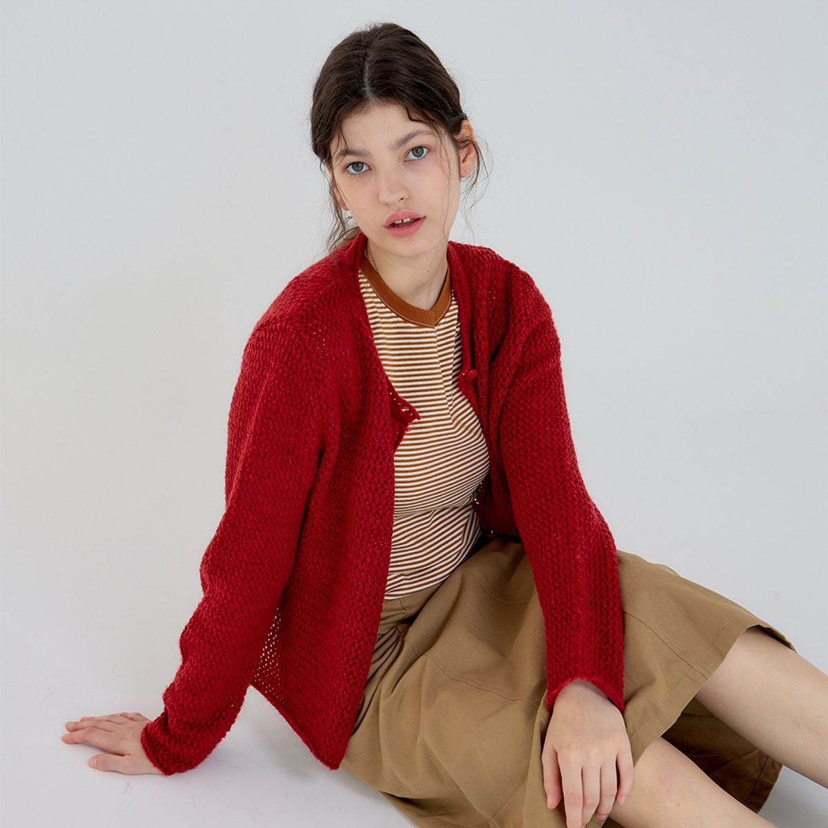 에이앤레이(AEIREI) AR_Round neck wool cardigan_3color