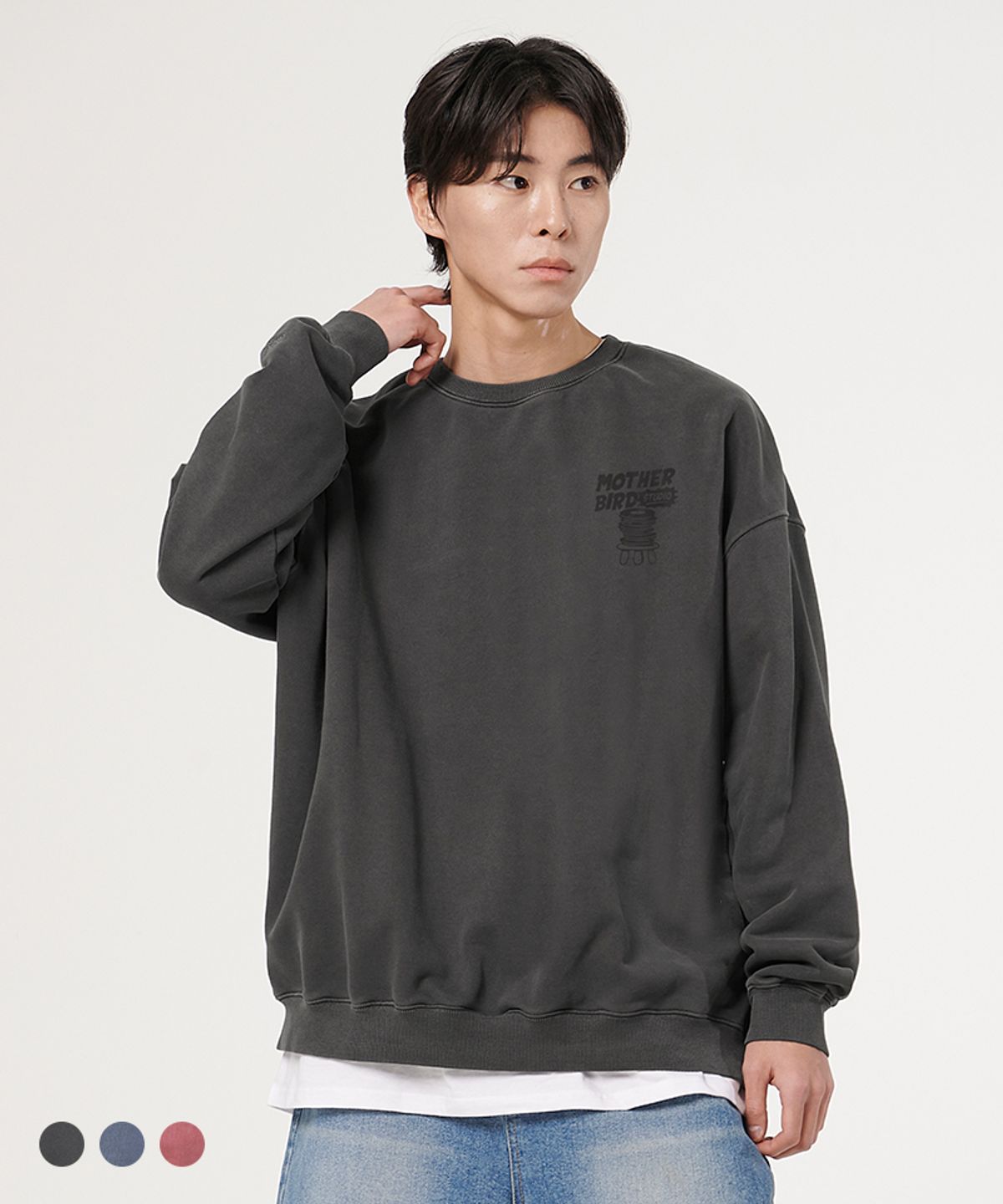 아티스트웨어(ARTISTWEAR) [ATW x 마더버드] 비지인더백 피그먼트 맨투맨