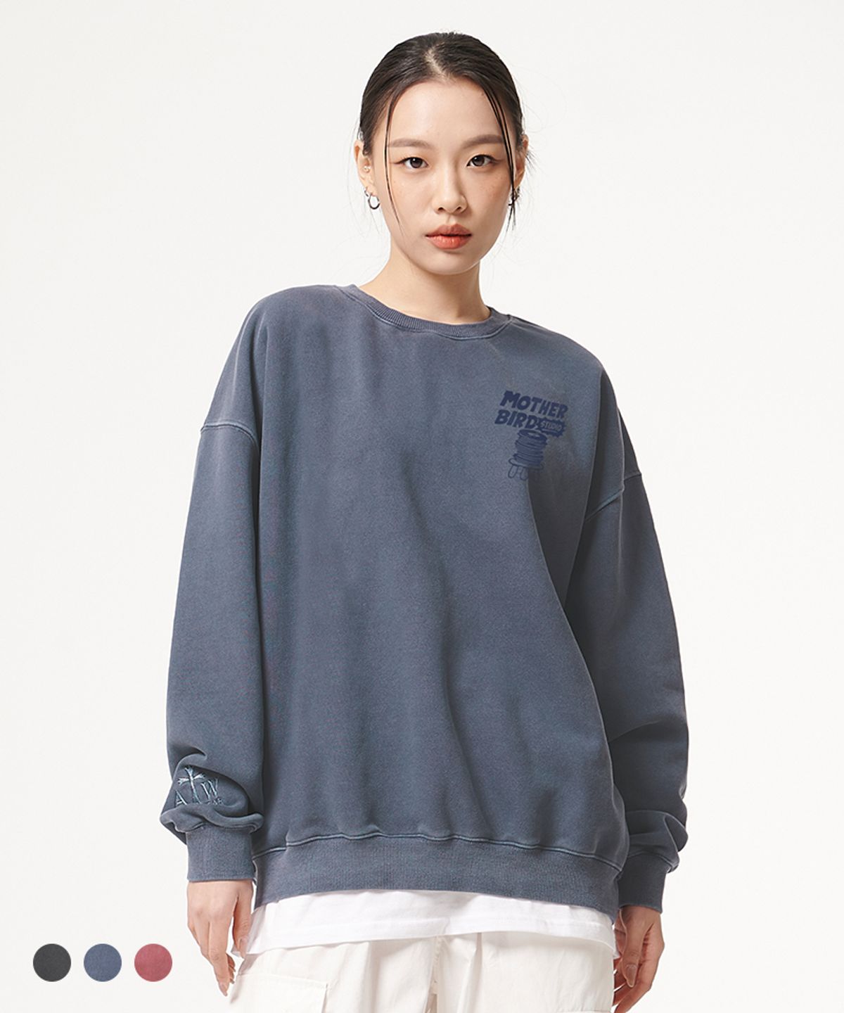 아티스트웨어(ARTISTWEAR) [ATW x 마더버드] 비지인더백 피그먼트 맨투맨