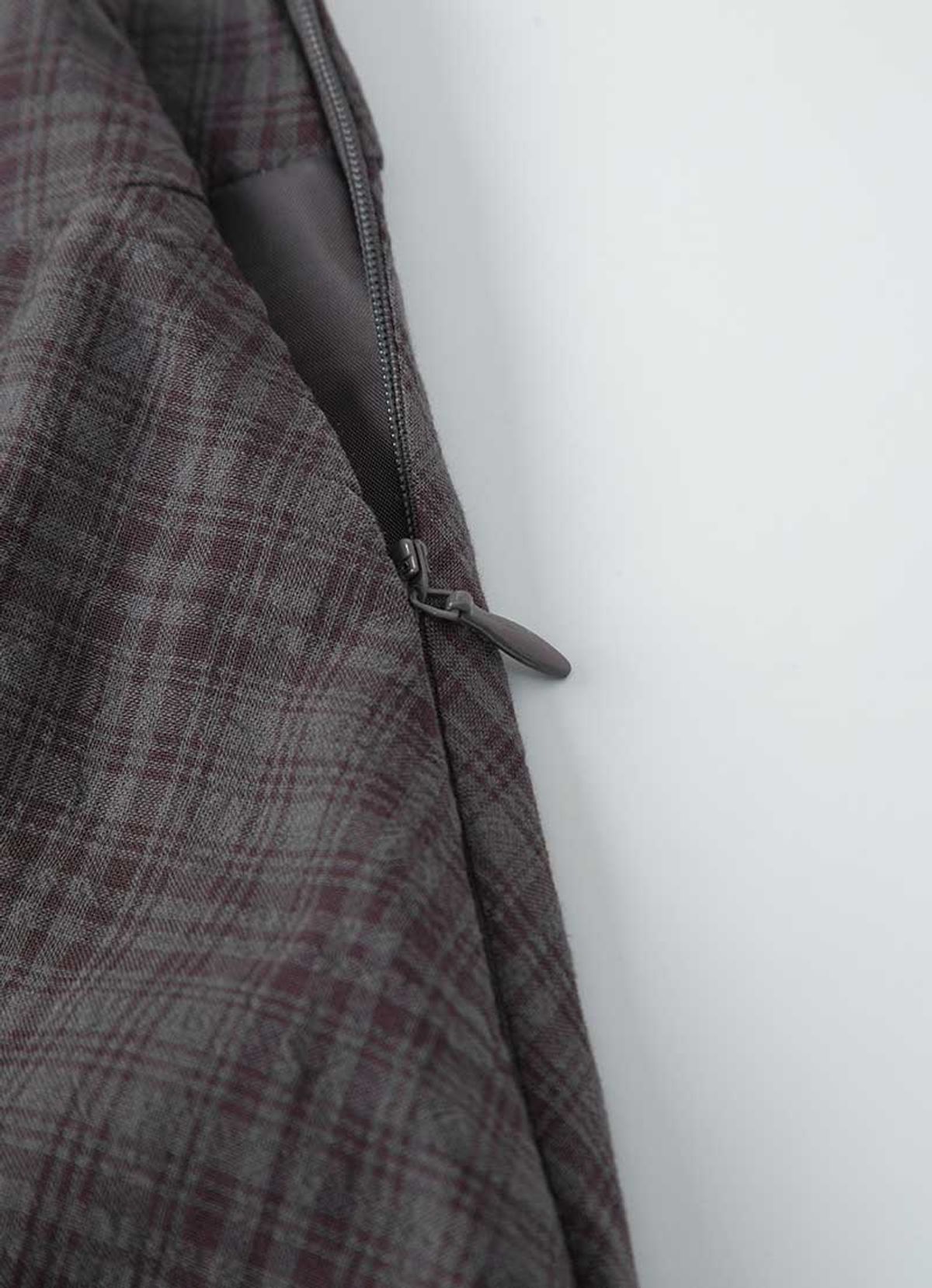 애즈온(ASON) LONDON CHECK MIDI SKIRT / PURPLE