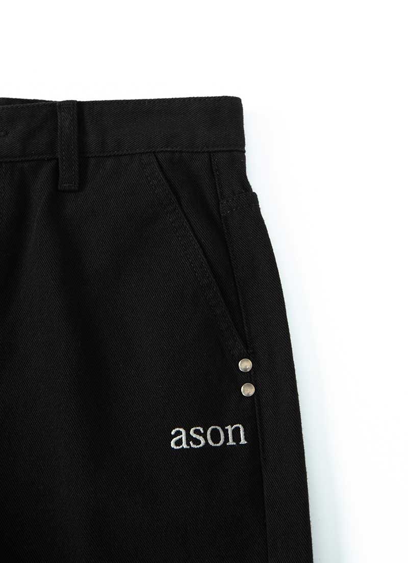 MUSINSA公式 | ASON SMOG WIDE PANTS / BLACK