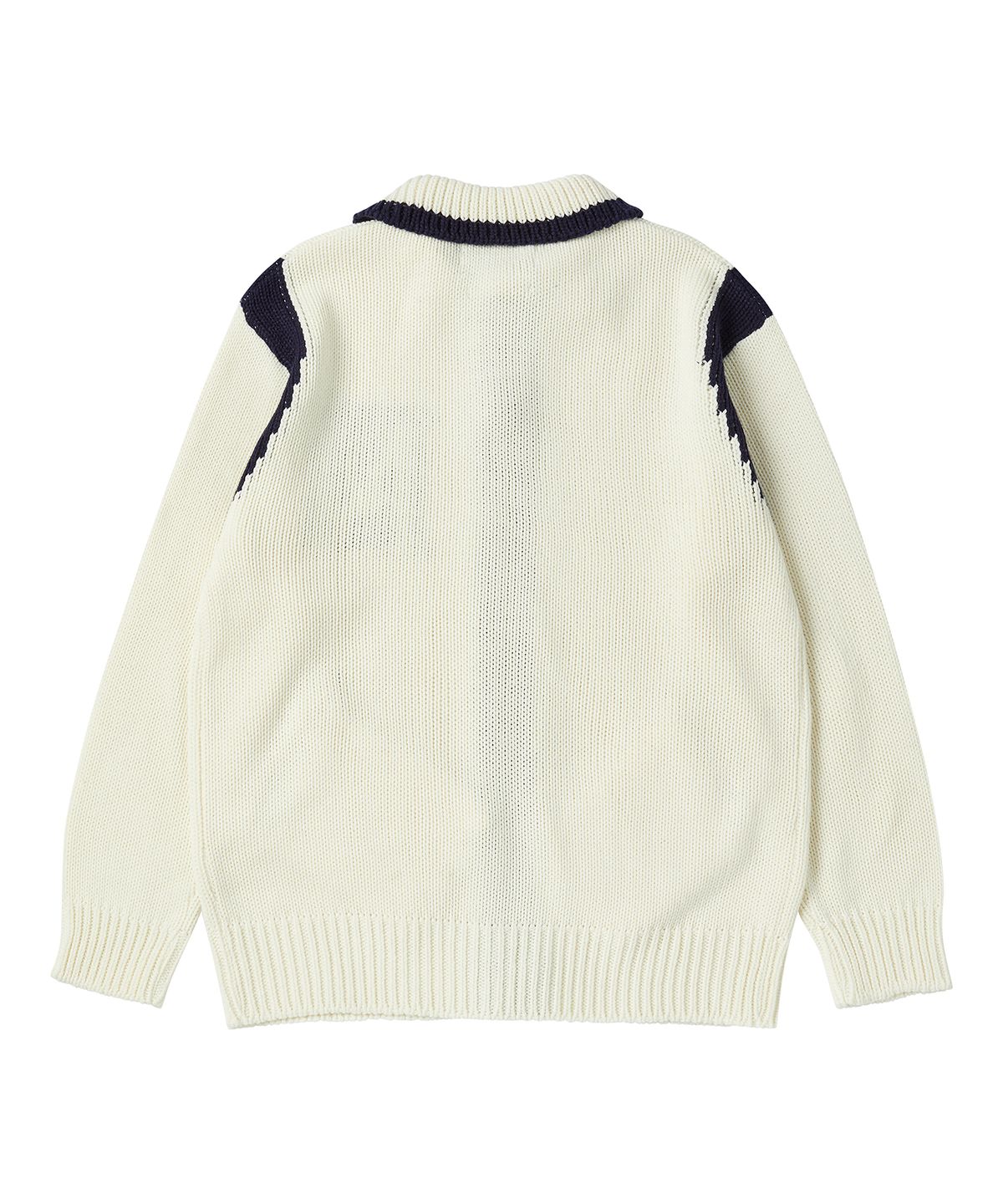 비욘드클로젯(BEYOND CLOSET) [COLLECTION LINE] 90S 오마주 뉴 베이스볼 니트 점퍼 아이보리