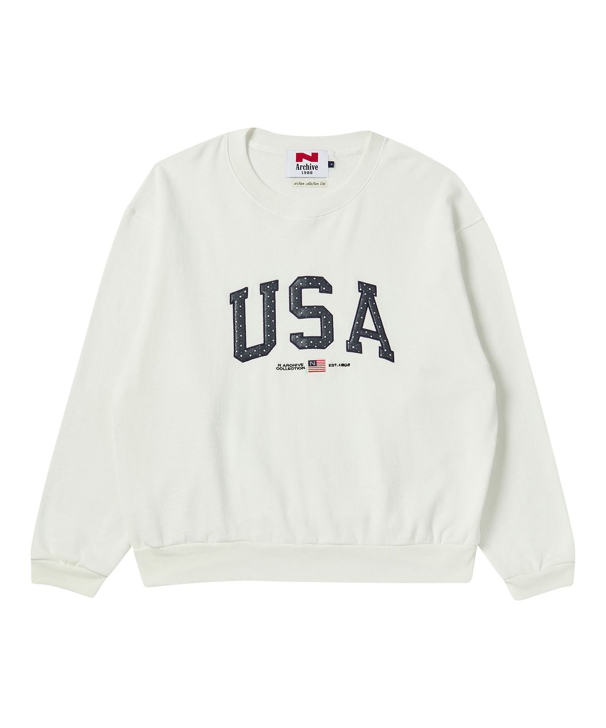 비욘드클로젯(BEYOND CLOSET) [COLLECTION LINE] 아메리칸 드림 빈티지 스웨트 셔츠 아이보리
