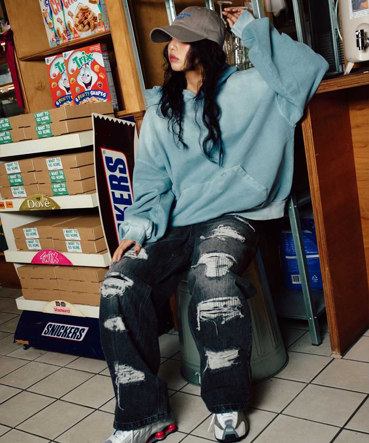 아크메드라비(ACME DE LA VIE) DAMAGE STITCH WASHING DENIM PANTS (2COLOR)