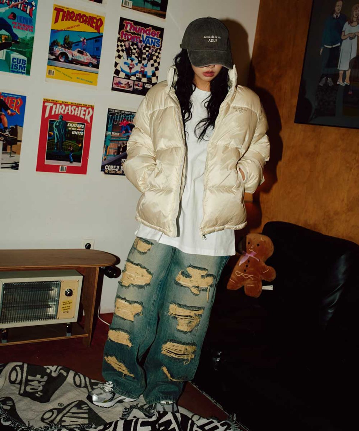 아크메드라비(ACME DE LA VIE) DAMAGE STITCH WASHING DENIM PANTS (2COLOR)