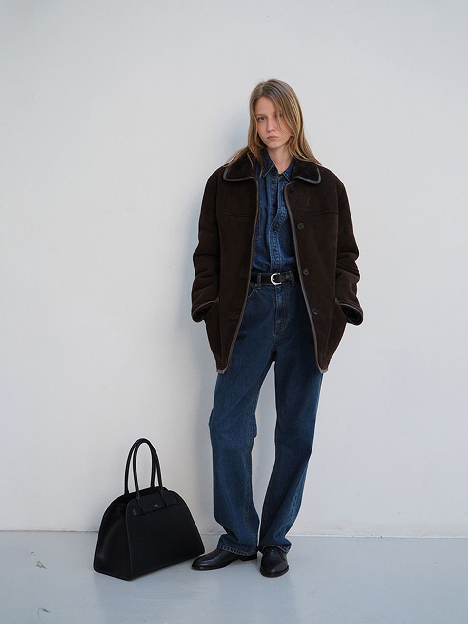 MUSINSA | DUNST FOR WOMEN BUCKLE LEATHER TOTE BAG