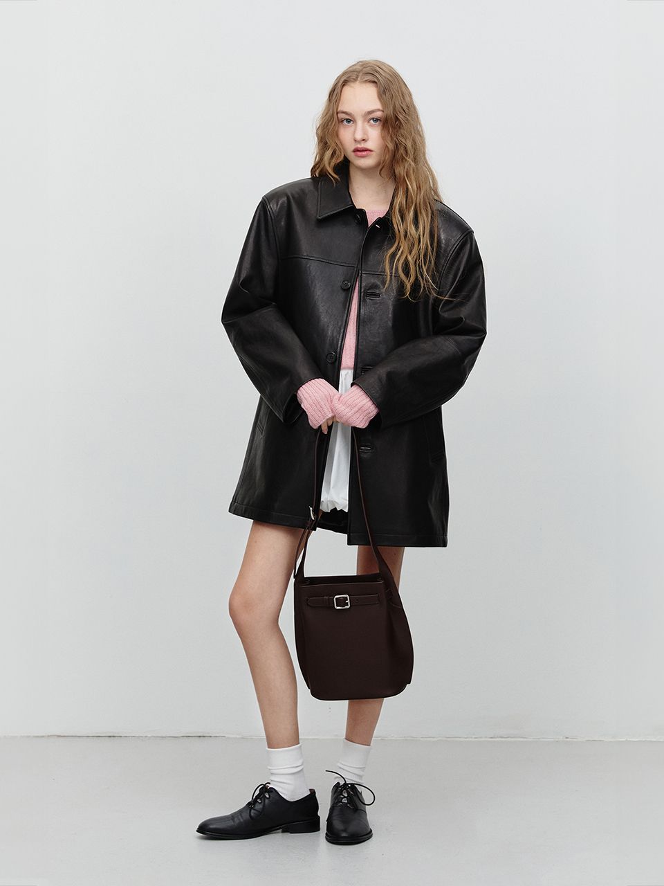 MUSINSA公式 | DUNST FOR WOMEN BUCKLE SHOULDER BAG DARK