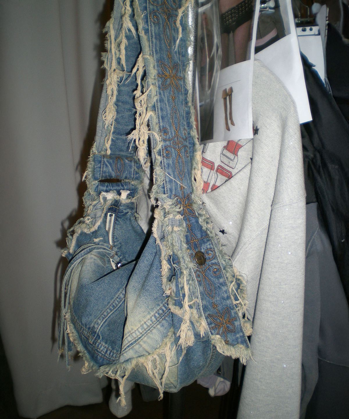 스컬프터(SCULPTOR) Destroyed Denim Duffel Bag Vintage Blue