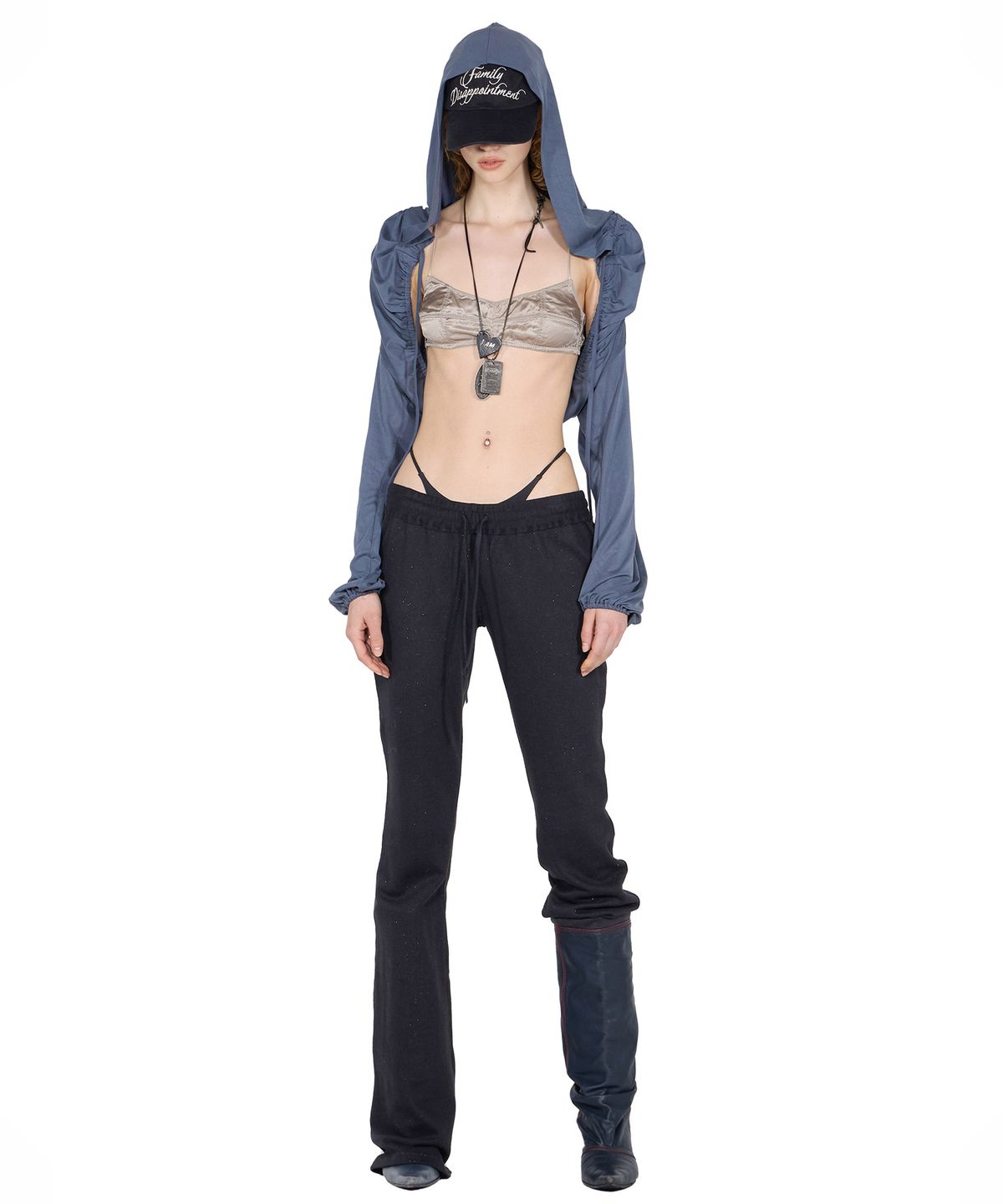 스컬프터(SCULPTOR) Glitter Boots Cut Sweatpants Black