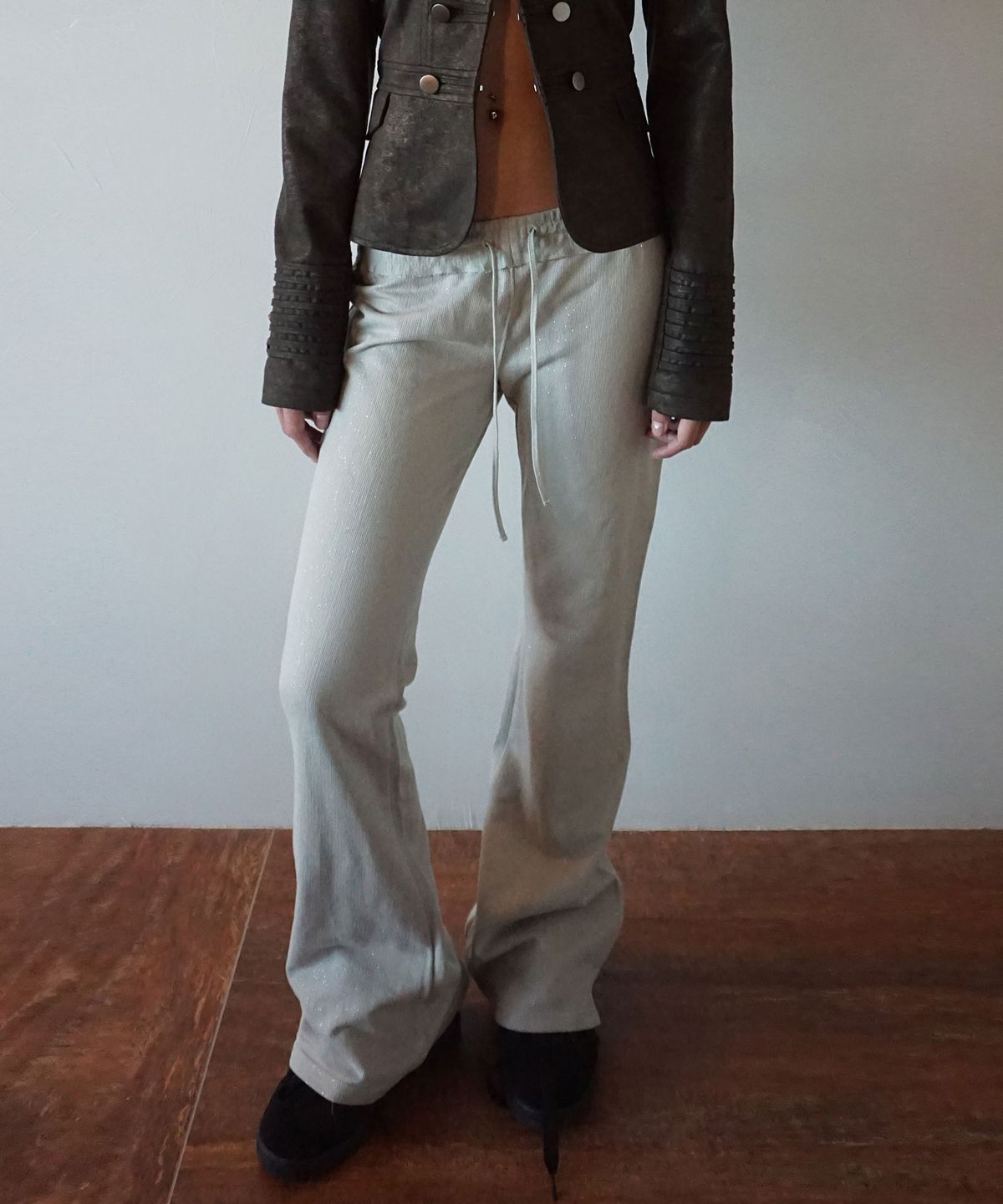 스컬프터(SCULPTOR) Glitter Boots Cut Sweatpants Sage