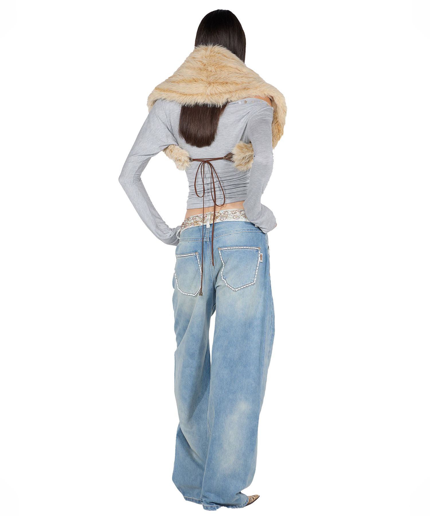★SCULPTOR★ Shell Button Sleeve Top Sage SC24A222GR SCULPTOR® online store