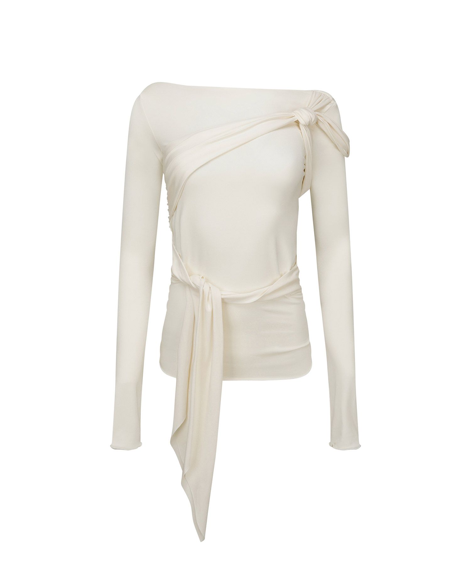 MUSINSA | SCULPTOR Twist Jersey Top Ivory