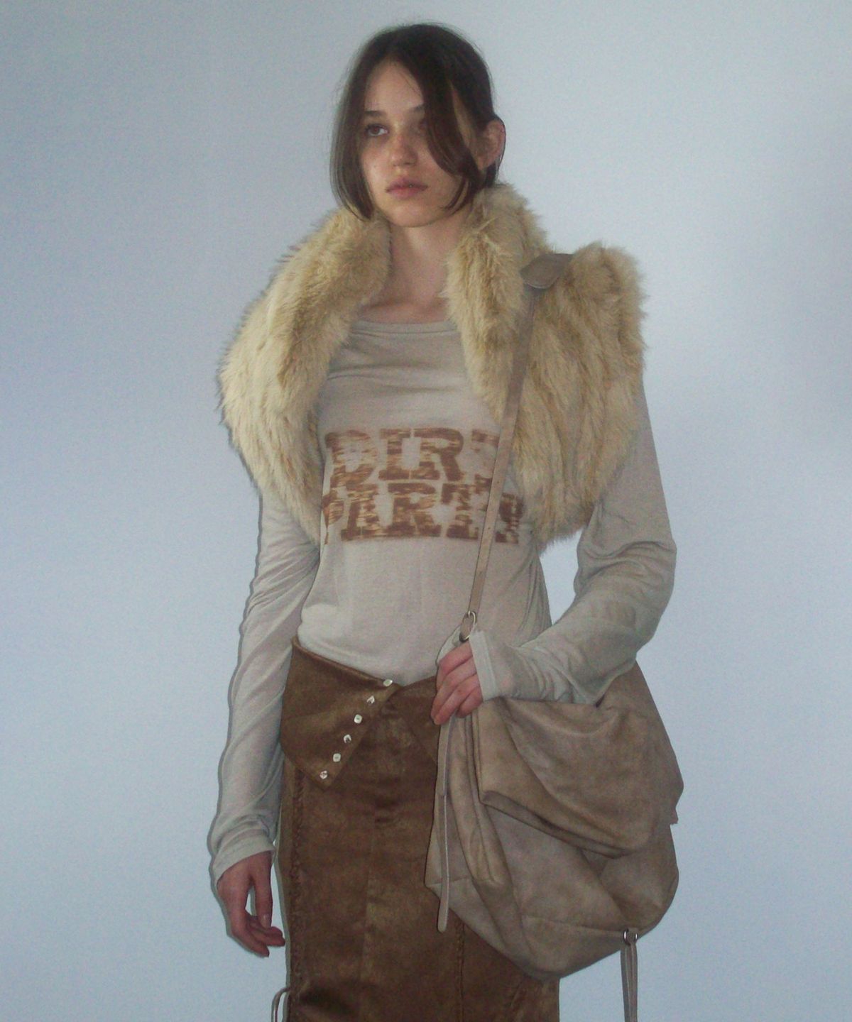 스컬프터(SCULPTOR) Folded Slouchy Bag Dirty Ivory