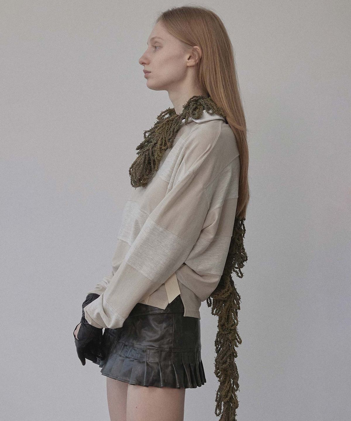 스컬프터(SCULPTOR) Sequin Mop Scarf Seaweed