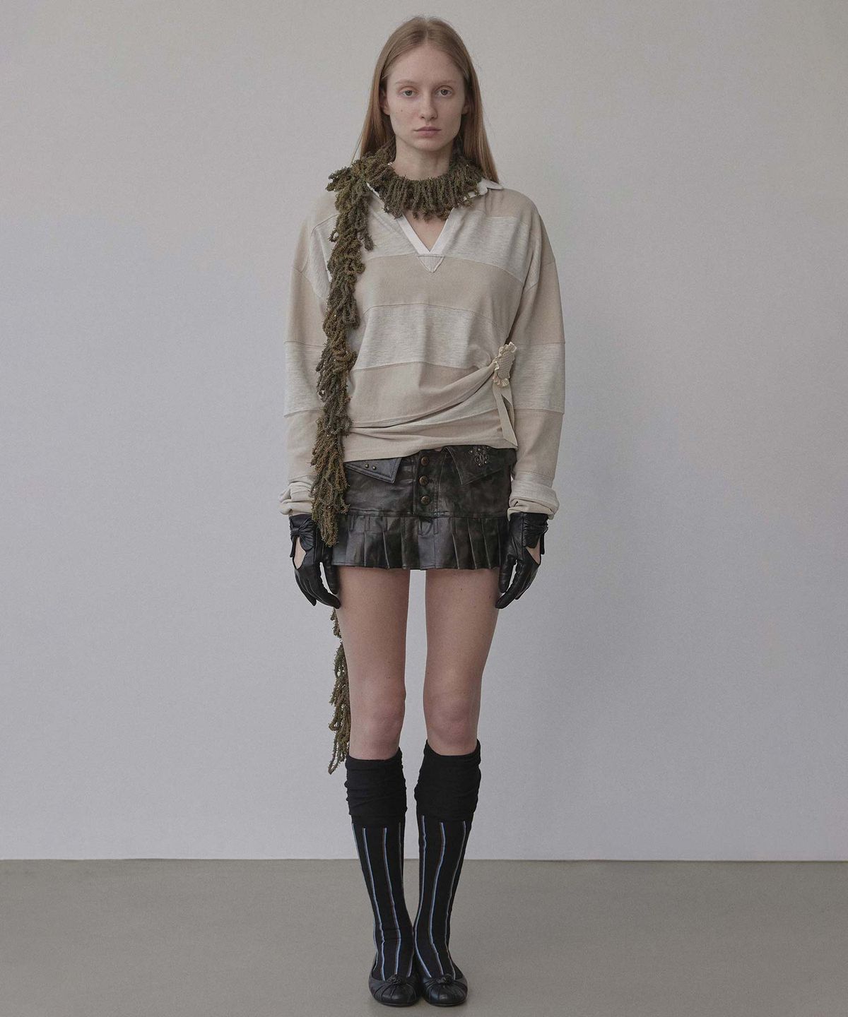 스컬프터(SCULPTOR) Sequin Mop Scarf Seaweed