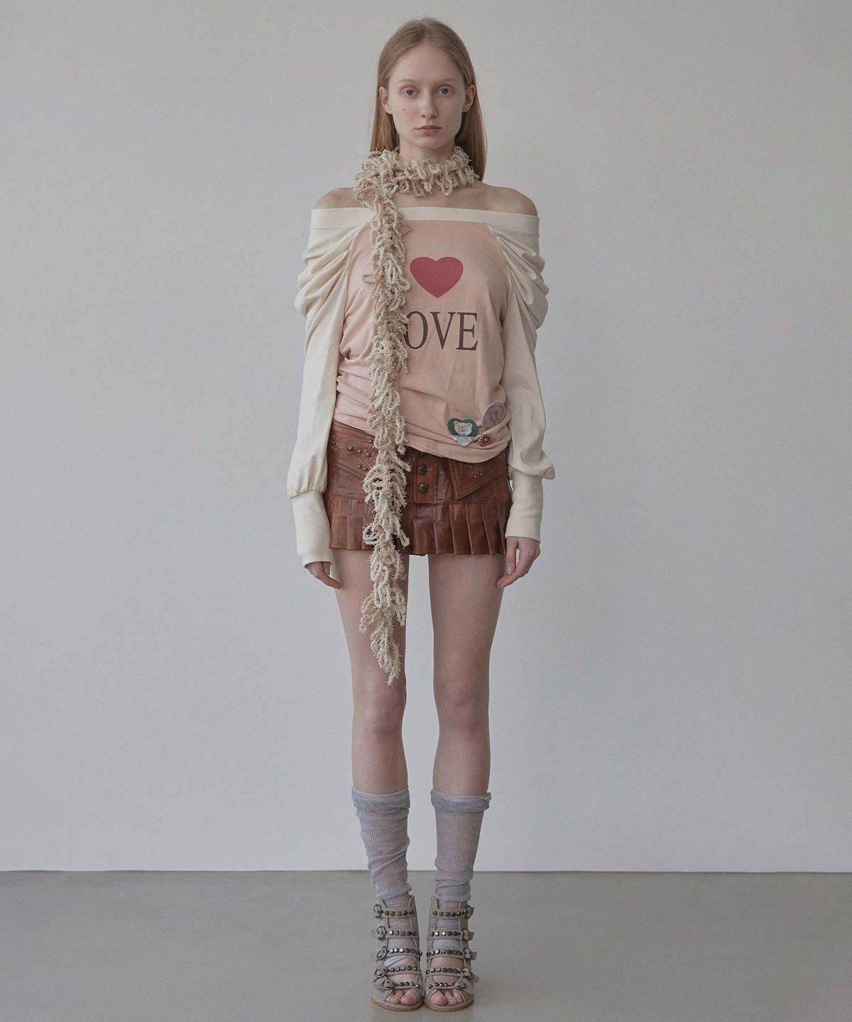 스컬프터(SCULPTOR) Sequin Mop Scarf Natural
