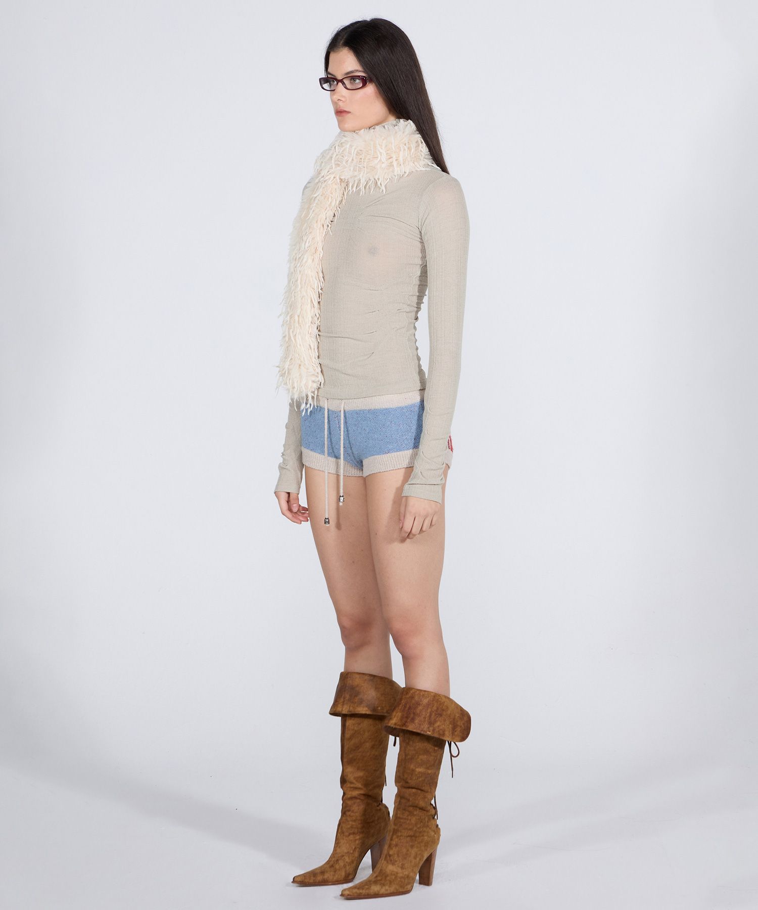 MUSINSA | SCULPTOR Boucle Micro Shorts Number