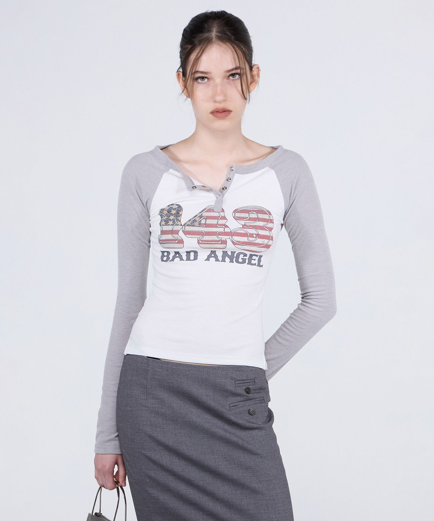 스컬프터(SCULPTOR) Flag Raglan T-shirt Ivory/Gray - 사이즈 & 후기