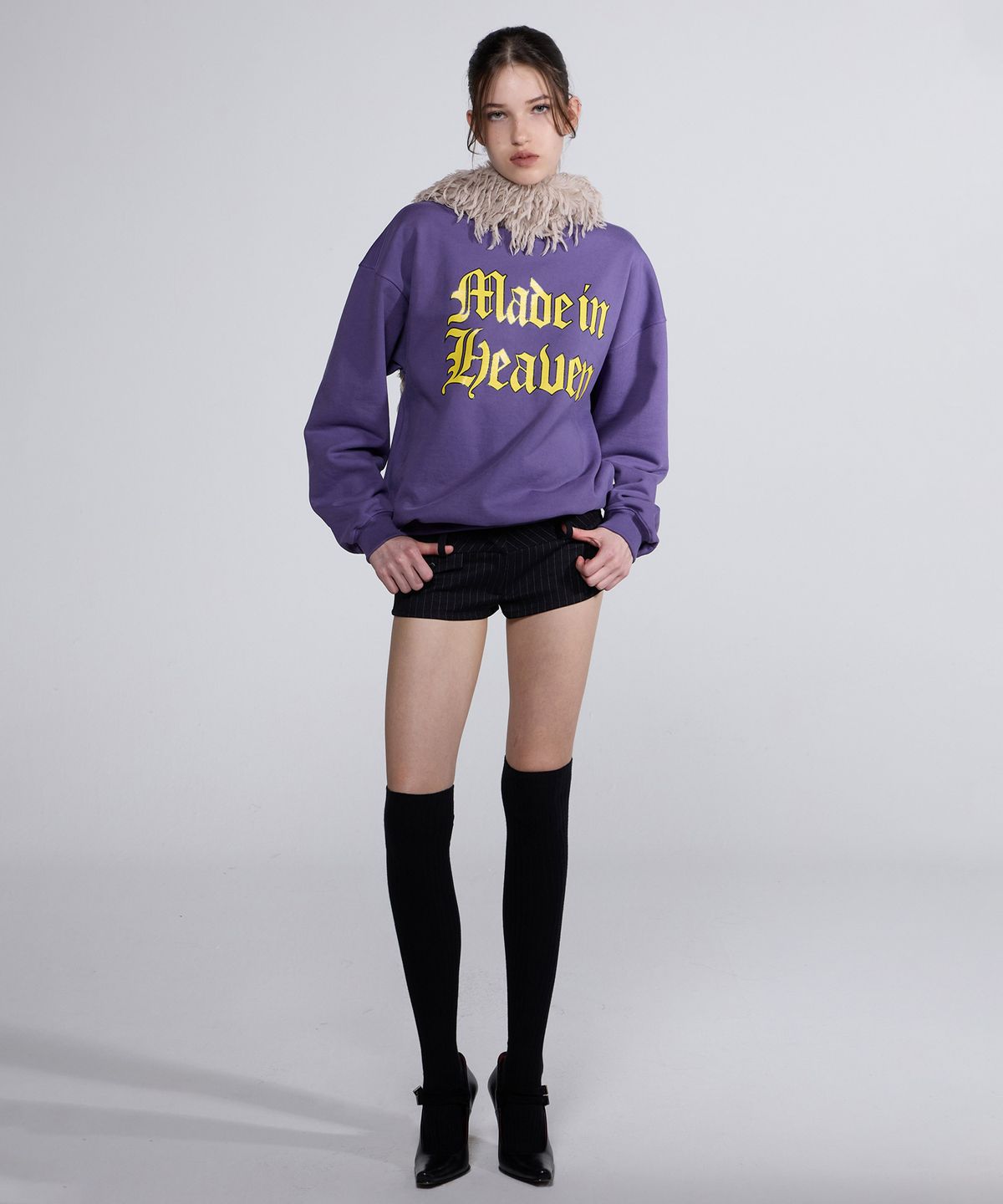 스컬프터(SCULPTOR) Sticky Paint Sweatshirt Dusty Purple