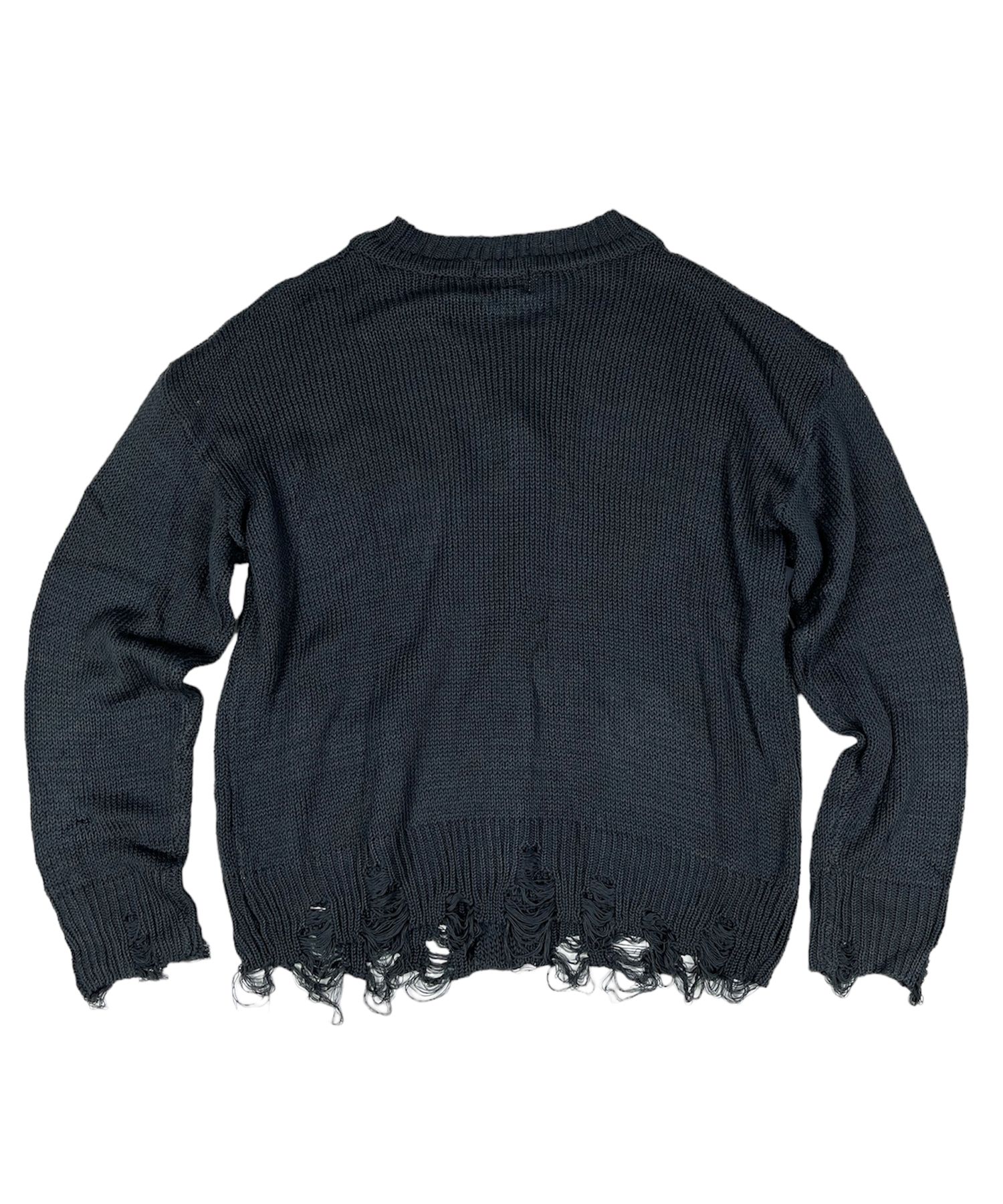 Number Nine Destroyed Knit Sweater Distressed Grunge Sweater For
