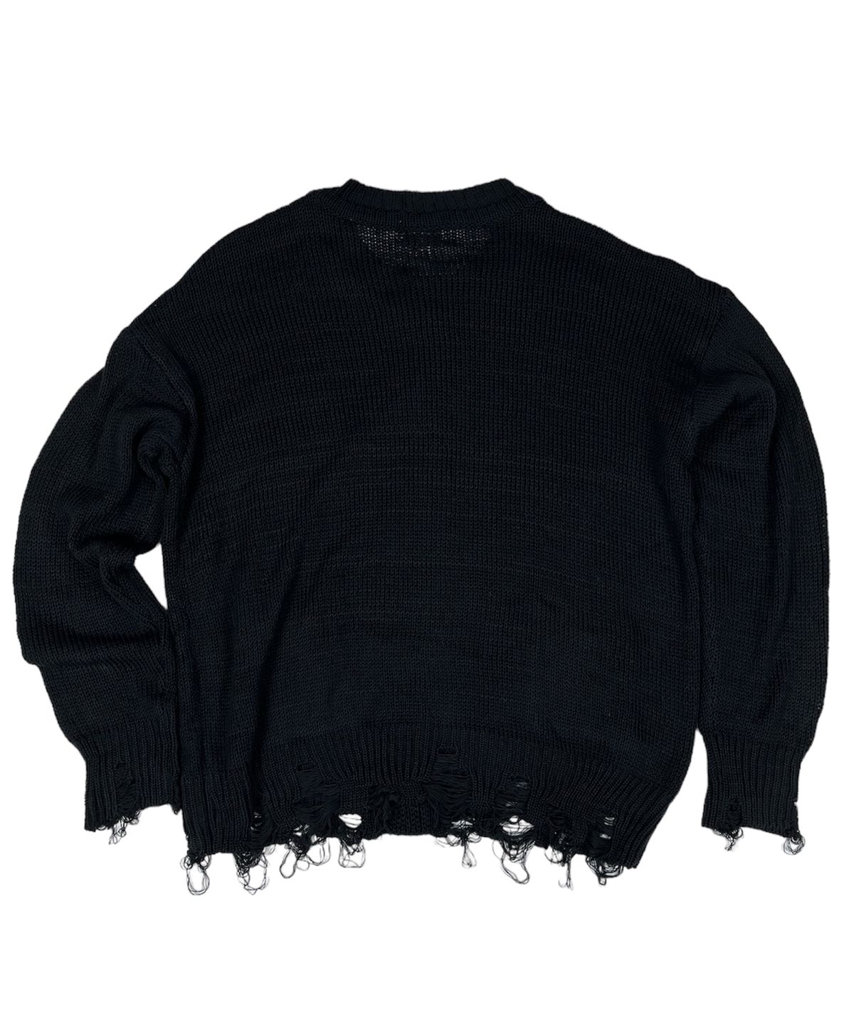 스케이터락(SK8ER ROCK) Classic Cross Destroyed Knit Cardigan ((Black))
