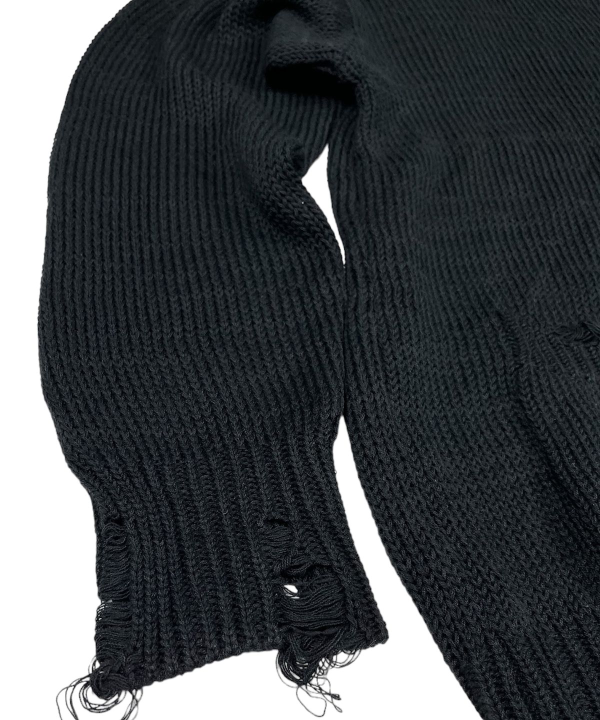 스케이터락(SK8ER ROCK) Classic Cross Destroyed Knit Cardigan ((Black))