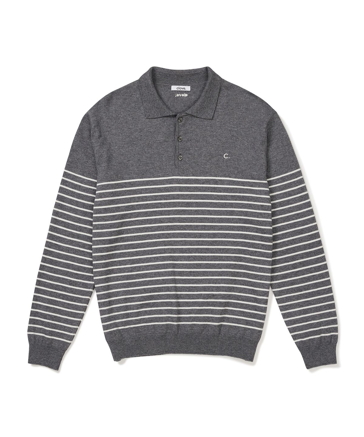 클로브(CLOVE) [24FW clove] Stripe Polo Knit (Grey)