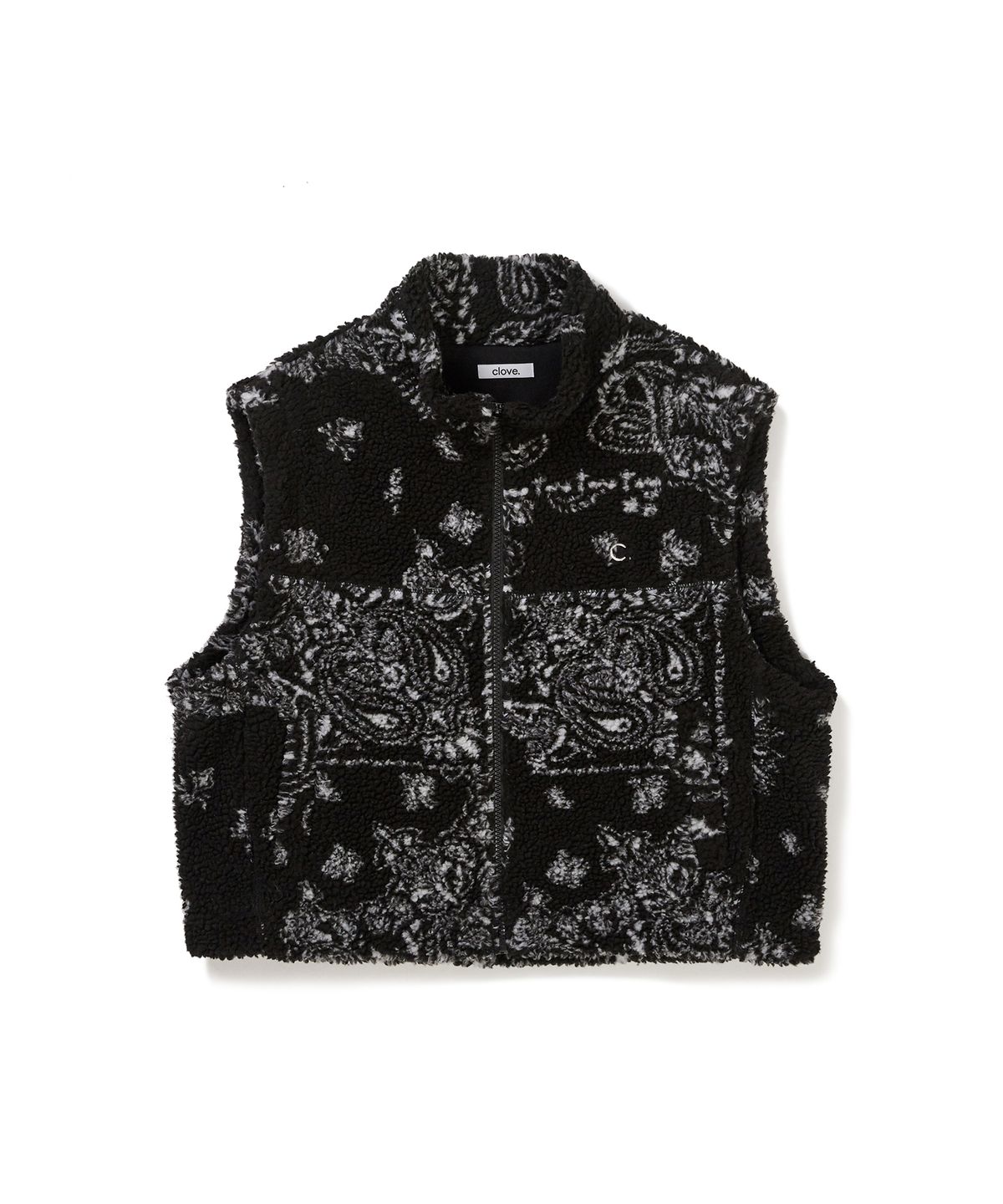 클로브(CLOVE) [24FW clove] Bandana Fleece Vest (Black)