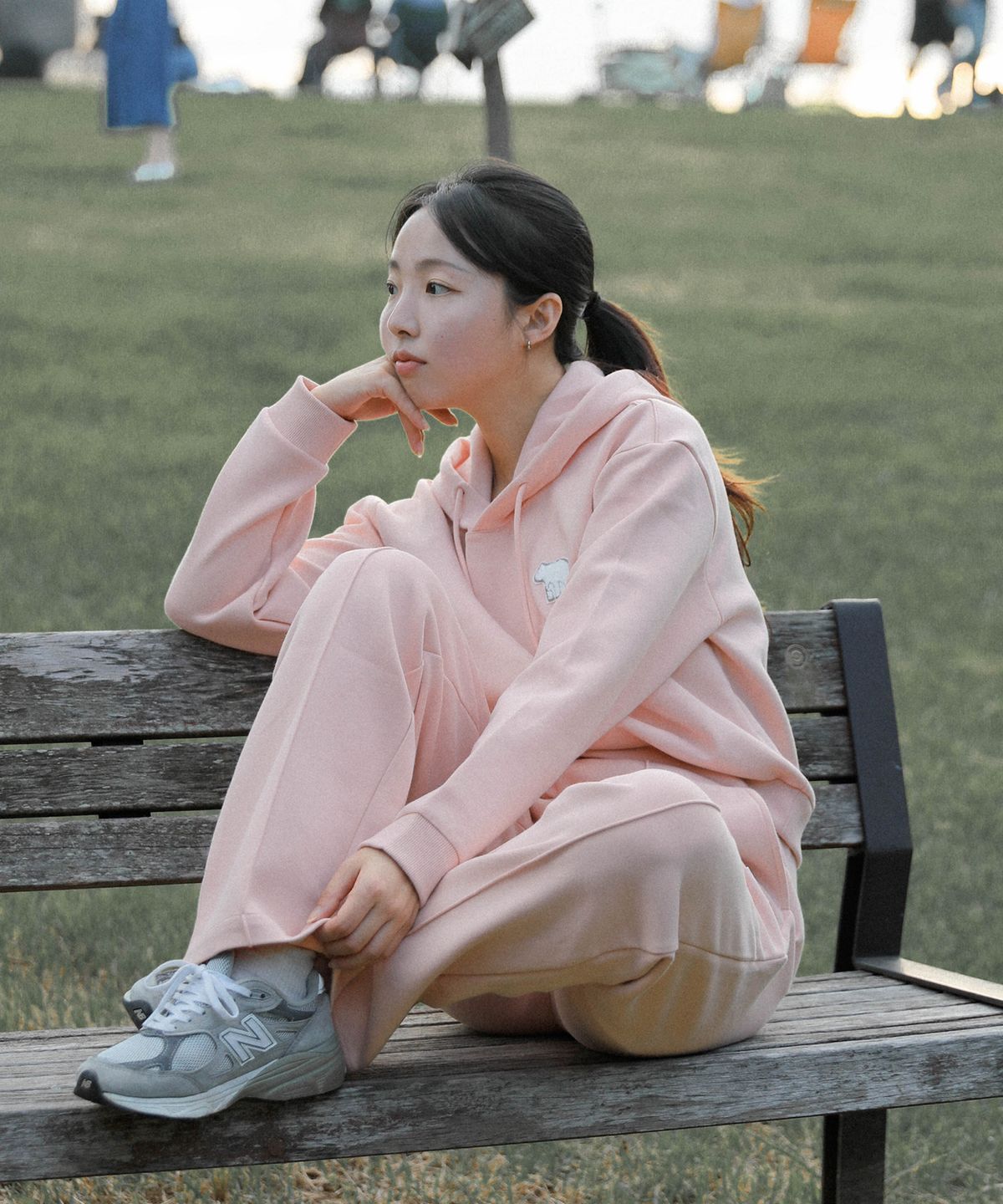 베어하우스(BEARHOUSE) 클라우드(Cloud) 세미크롭 후디_BG
