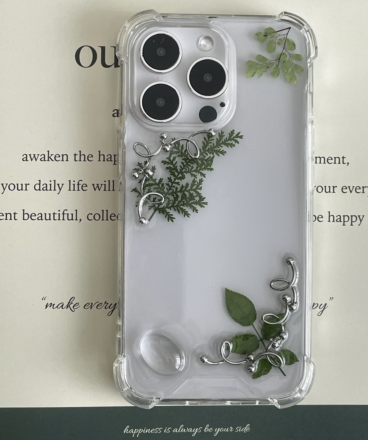 엘르벨(ELLE BELLE) handmade]leaf frame ver 레진 폰케이스 키링