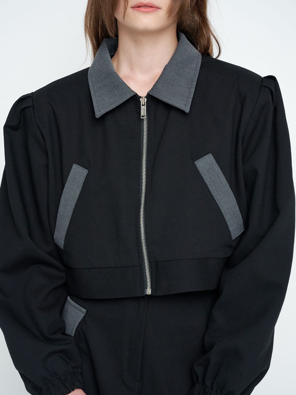 모이페어(MOIFAIRE) BULD POINTED WOOL JACKET / BLACK