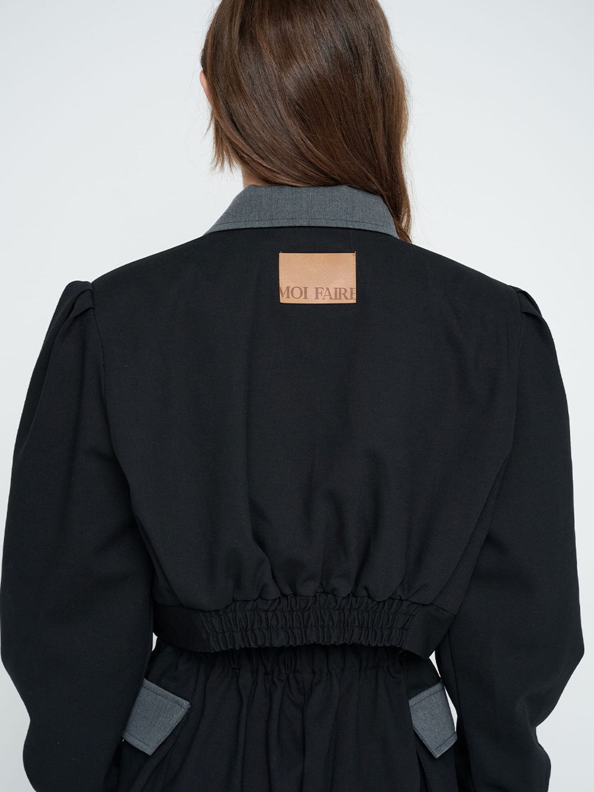 모이페어(MOIFAIRE) BULD POINTED WOOL JACKET / BLACK