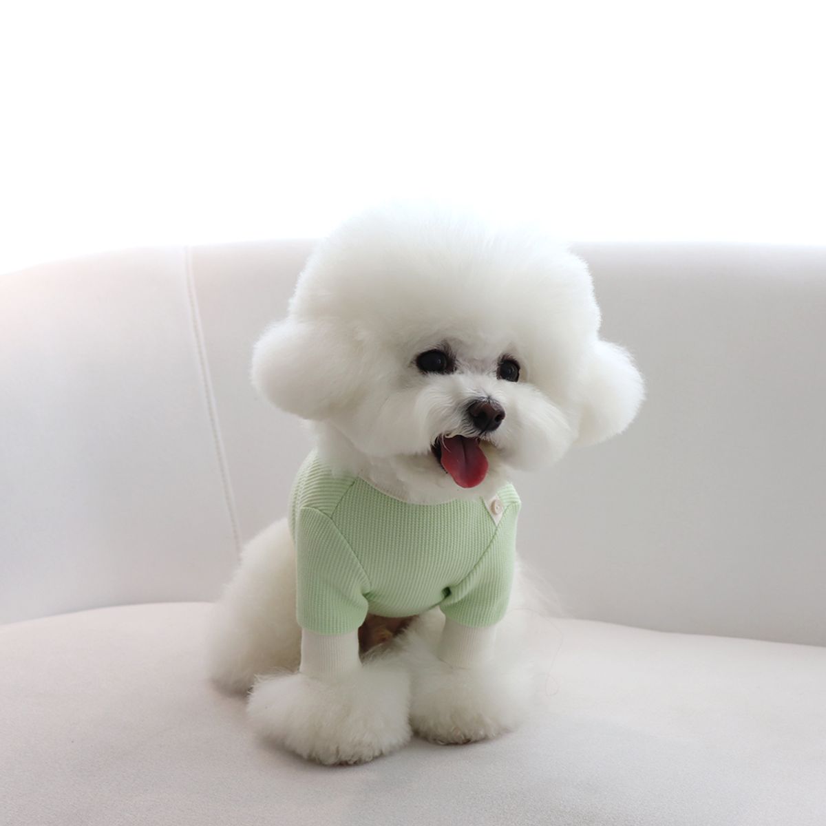 쉬오트(CHIOT) 쉬오트 샤베트 와플 티셔츠 (멜론그린)