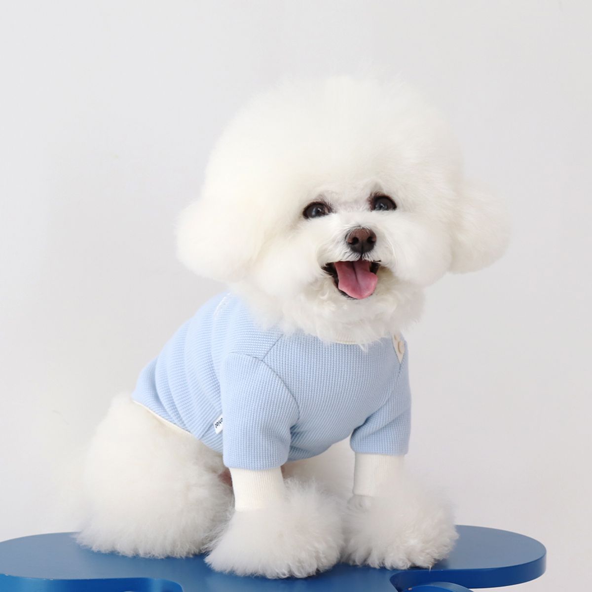 쉬오트(CHIOT) 쉬오트 샤베트 와플 티셔츠 (블루소다)