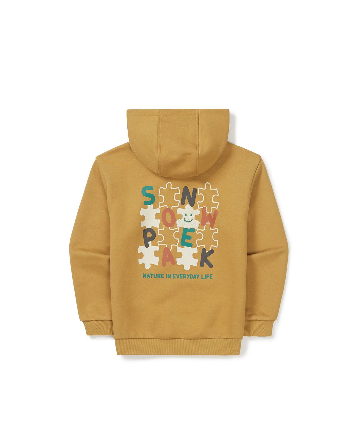 스노우피크 어패럴 키즈(SNOWPEAK APPAREL KIDS) 키즈 그래픽 후드 티셔츠 (S24FKFHD80) Mustard