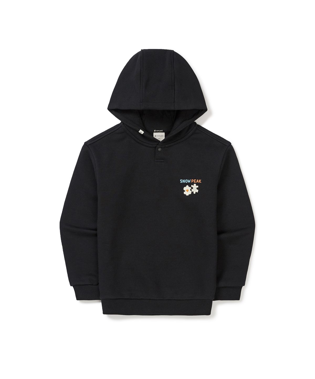 스노우피크 어패럴 키즈(SNOWPEAK APPAREL KIDS) 키즈 그래픽 후드 티셔츠 (S24FKFHD80) Black
