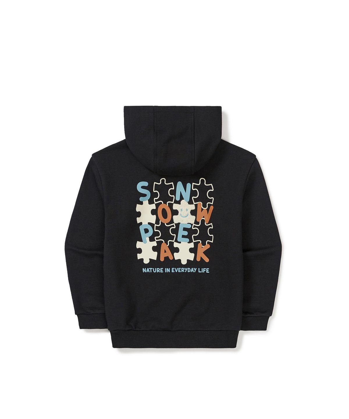 스노우피크 어패럴 키즈(SNOWPEAK APPAREL KIDS) 키즈 그래픽 후드 티셔츠 (S24FKFHD80) Black